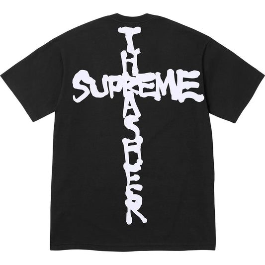 Remera Supreme/Trasher Cross Negra